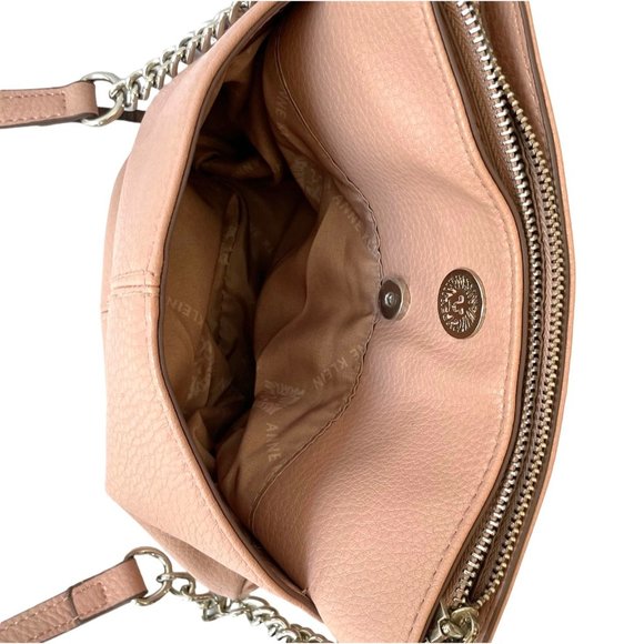 CLASSY Anne Klein Salmon/Pink Crossbody/ Shoulder Bucket Bag Adjustable Strap - Picture 11 of 16